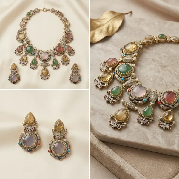Multicolor_Stone_Studded_Statement_Necklace_Set_With_Earrings