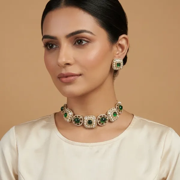 Green_And_White_Stone_Geometric_Brass_Jewellery_Set_For_Women