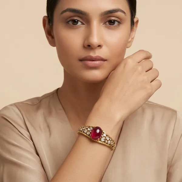 Gold_Plated_Red_Stone_Studded_Bracelet_For_Women
