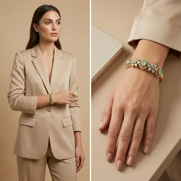 Gold_Plated_Green_Stone_Studded_Bracelet_For_Women