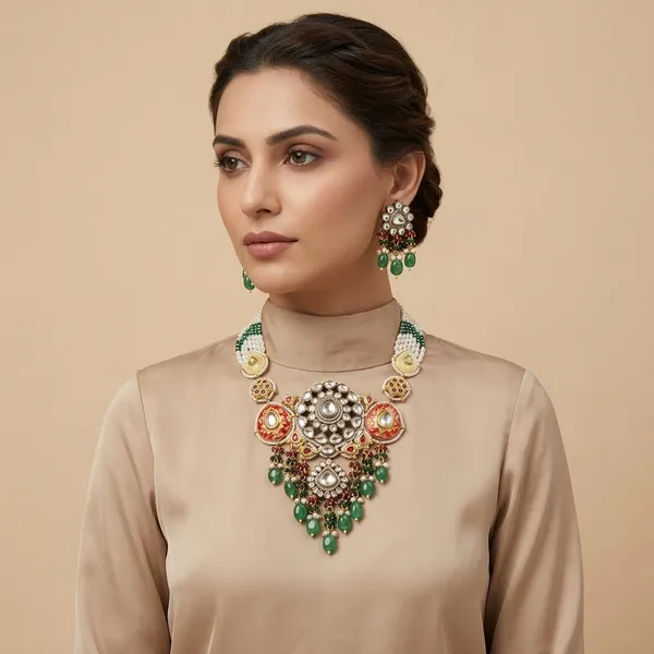 Kundan_Meenakari_Pearl_Beaded_Necklace_Set_For_Women