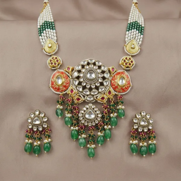 Kundan_Meenakari_Pearl_Beaded_Necklace_Set_For_Women