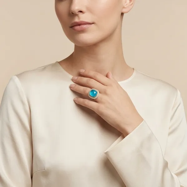 Blue_Gemstone_Gold_Tone_Cocktail_Ring_For_Women