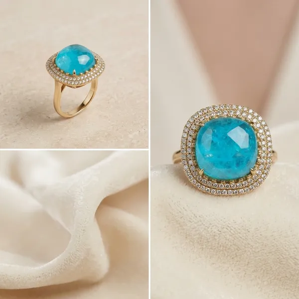 Blue_Gemstone_Gold_Tone_Cocktail_Ring_For_Women