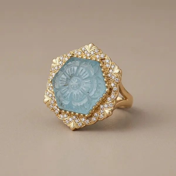 Gold_Plated_Blue_Stone_Carved_Ring_For_Women