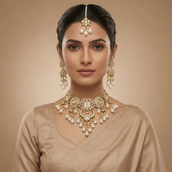 Gold_Plated_Kundan_Pearl_Bridal_Jewellery_Set