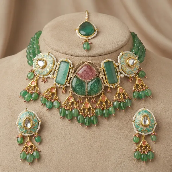 Green_Jadau_Kundan_Bridal_Jewellery_Set_With_Pearls_And_Stones