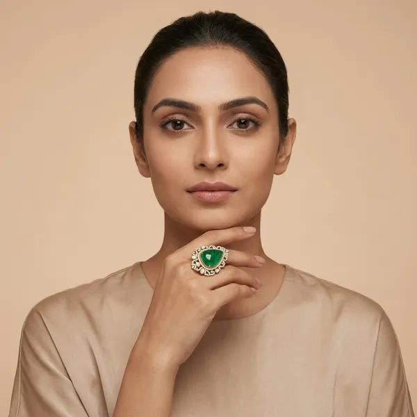 Green_Stone_Teardrop_Ring_With_Crystal_Embellishments