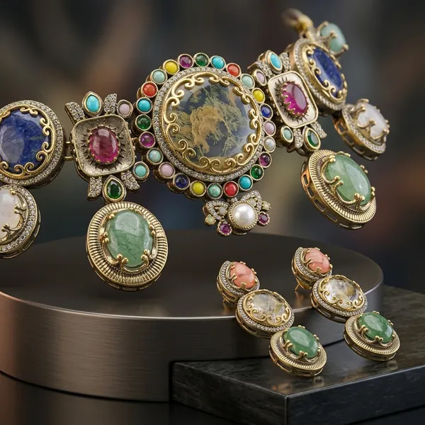 Multicolor_Stone_Gold_Tone_Traditional_Brass_Jewellery_Set_For_Women