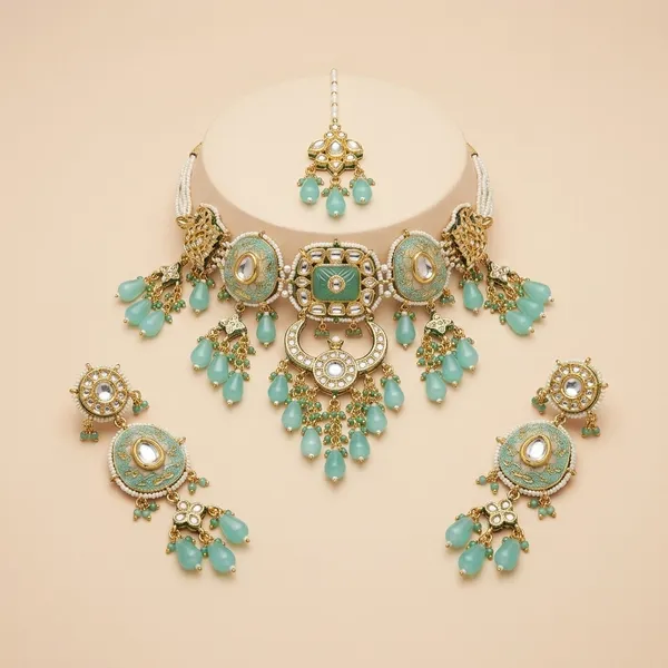 Turquoise_Kundan_Meenakari_Gold_Plated_Necklace_Set_With_Earrings