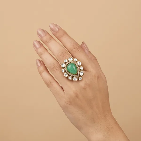 Green_Stone_And_White_Stone_Studded_Adjustable_Ring