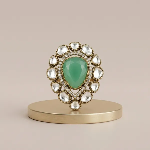 Green_Stone_And_White_Stone_Studded_Adjustable_Ring