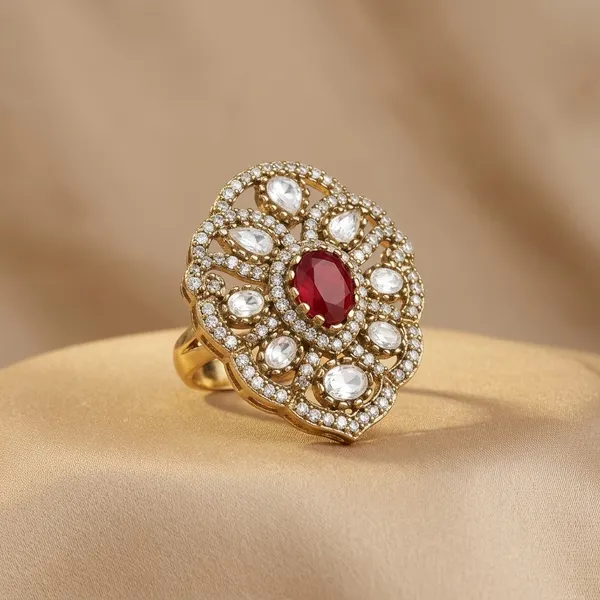 Gold_Plated_Kundan_Adjustable_Ring_With_Red_Stone
