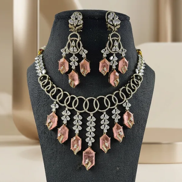 Multicolor_Crystal_Gold_Tone_Brass_Statement_Necklace_Set_For_Women