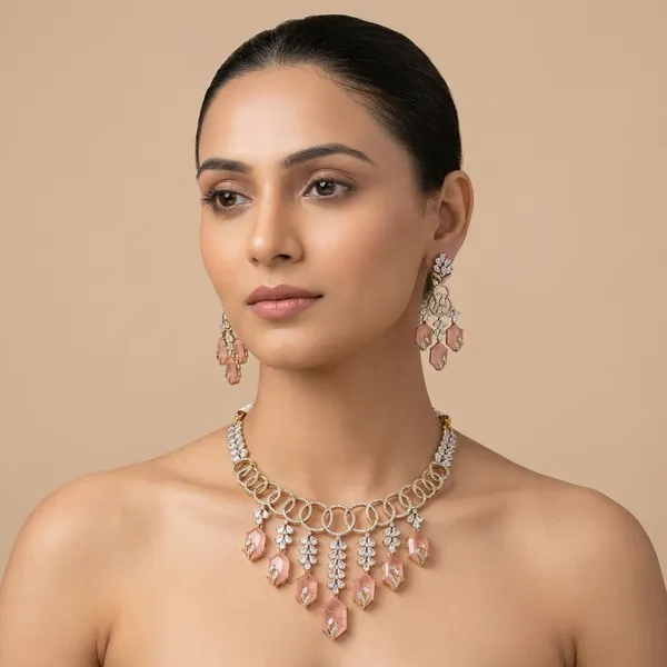 Multicolor_Crystal_Gold_Tone_Brass_Statement_Necklace_Set_For_Women