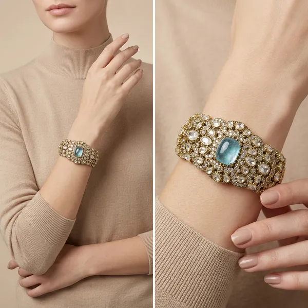Gold_Tone_Turquoise_Stone_Embellished_Cuff_Bracelet
