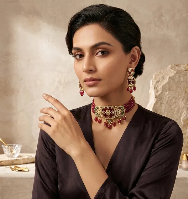 Multicolor_Kundan_Meenakari_Necklace_With_Matching_Earrings