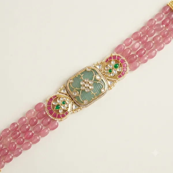 Pink_Beaded_Kundan_Meenakari_Necklace_And_Earring_Set_For_Women
