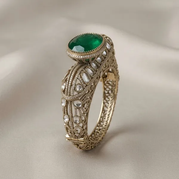 Emerald_Stone_Antique_Kundan_Bracelet_For_Women