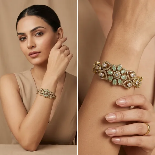 Antique_Gold_Tone_Crystal_Studded_Bangle_Bracelet