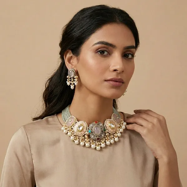 Multicolor_Jadau_Kundan_Pearl_Drop_Choker_Necklace_Set_For_Women