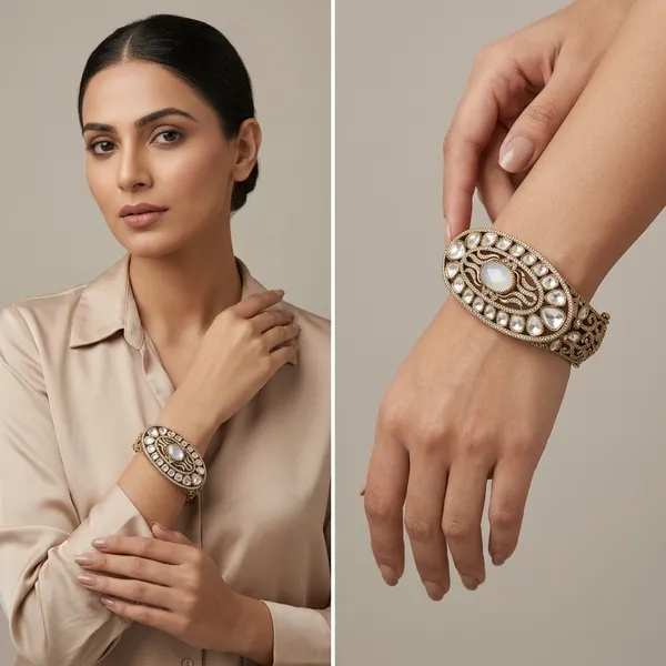 Antique_Gold_Kundan_Stone_Embellished_Bangle_For_Women