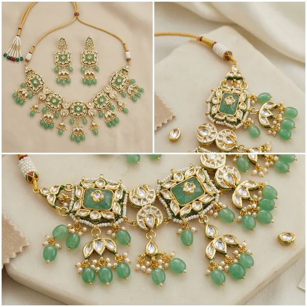 Green_Kundan_Meenakari_Necklace_Set_With_Earrings