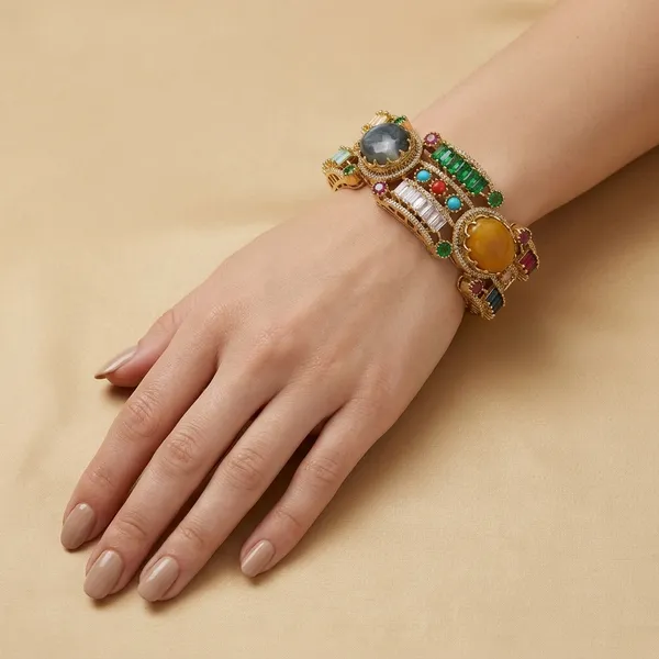 Gold_Plated_Multi_Stone_Embellished_Bracelet