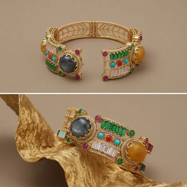 Gold_Plated_Multi_Stone_Embellished_Bracelet