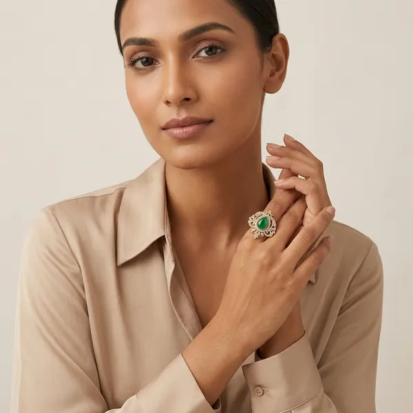 Green_Stone_Studded_Gold_Tone_Adjustable_Ring_For_Women
