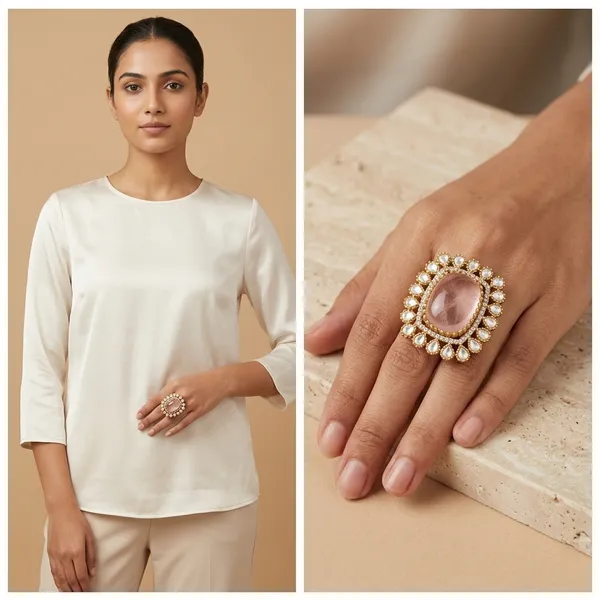 Pink_Stone_Gold_Tone_Statement_Cocktail_Ring