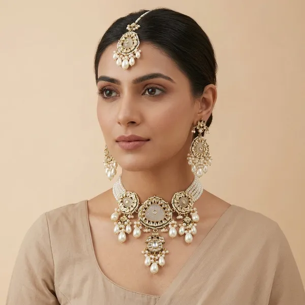 Gold_Plated_Pearl_Drop_Kundan_Bridal_Jewellery_Set