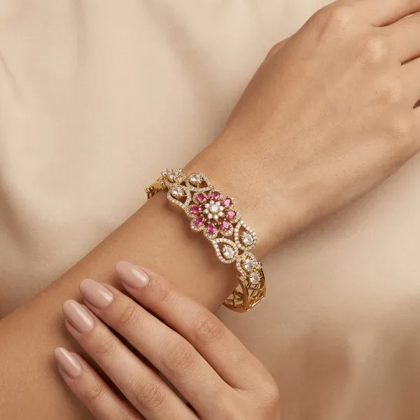 Gold_Plated_Pink_Stone_Studded_Traditional_Bangle