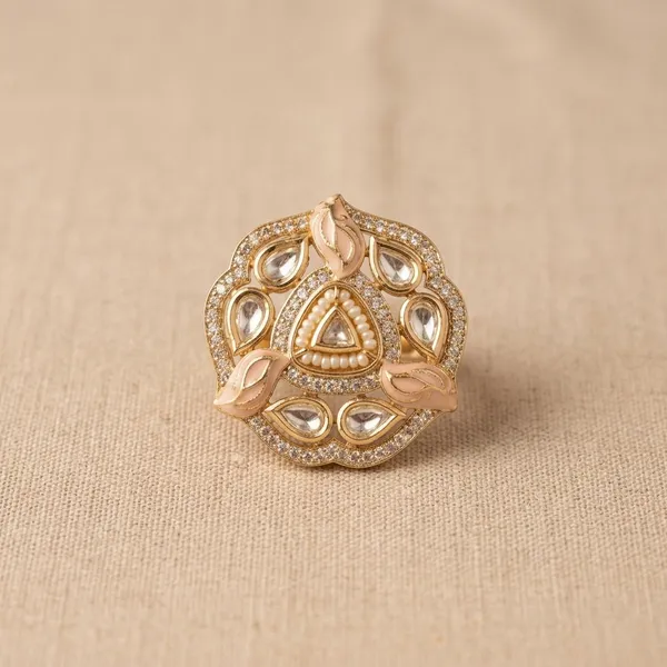 Gold_Plated_Rose_Gold_Floral_Kundan_Cocktail_Ring_For_Women