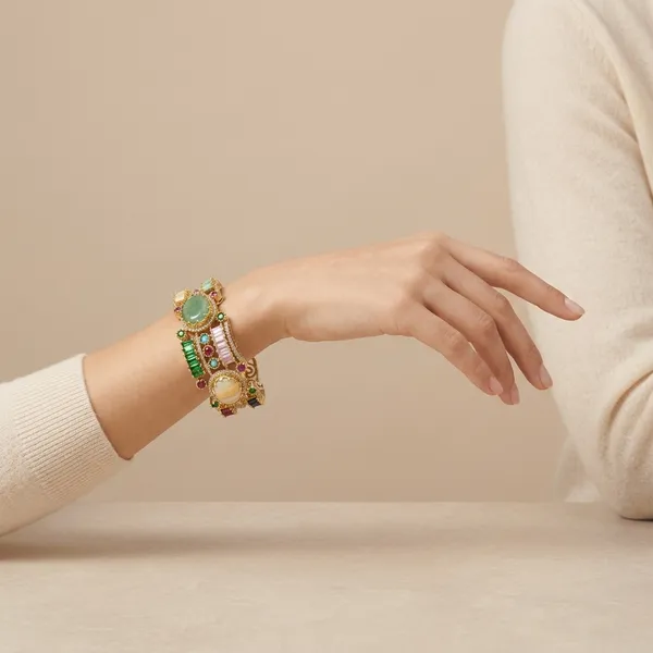 Multicolor_Stone_Embellished_Gold_Plated_Bangle_Bracelet_For_Women