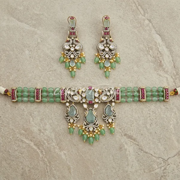 Green_Beaded_Stone_Studded_Brass_Necklace_And_Earrings_Set_For_Women