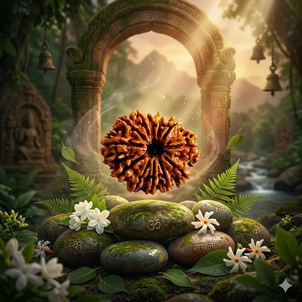 Oastro_Solution_13_Mukhi_Rudraksha_Bead_Floral_Oil_Coated