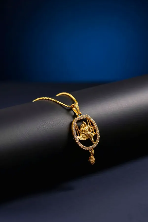 Elegant_Gold_Plated_Goddess_Pendant_Necklace_With_Chain