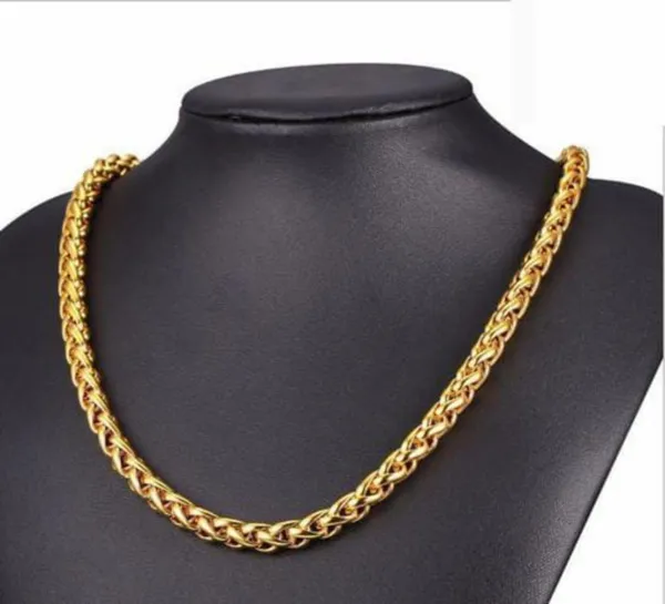 Gold_Plated_Twisted_Rope_Chain_Necklace_For_Men