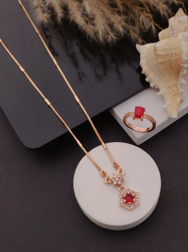 Elegant_Red_Stone_Hexagon_Pendant_Necklace_With_Matching_Ring_Pack_Of_2