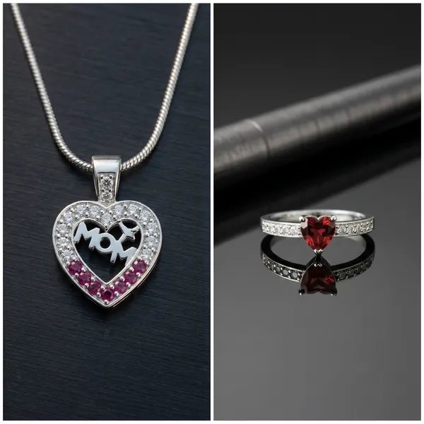 Heart_Shaped_Fashion_Jewellery_Set__Pendant_Necklace_And_Ring_With_Crystal_Embellishments_Pack_Of_2