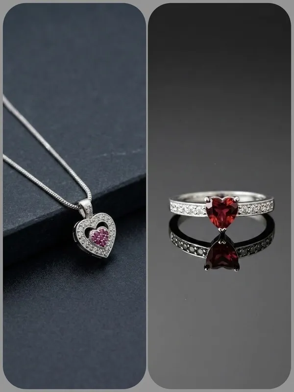 Heart_Shaped_Gemstone_Jewellery_Set__Pendant_Necklace_And_Ring.