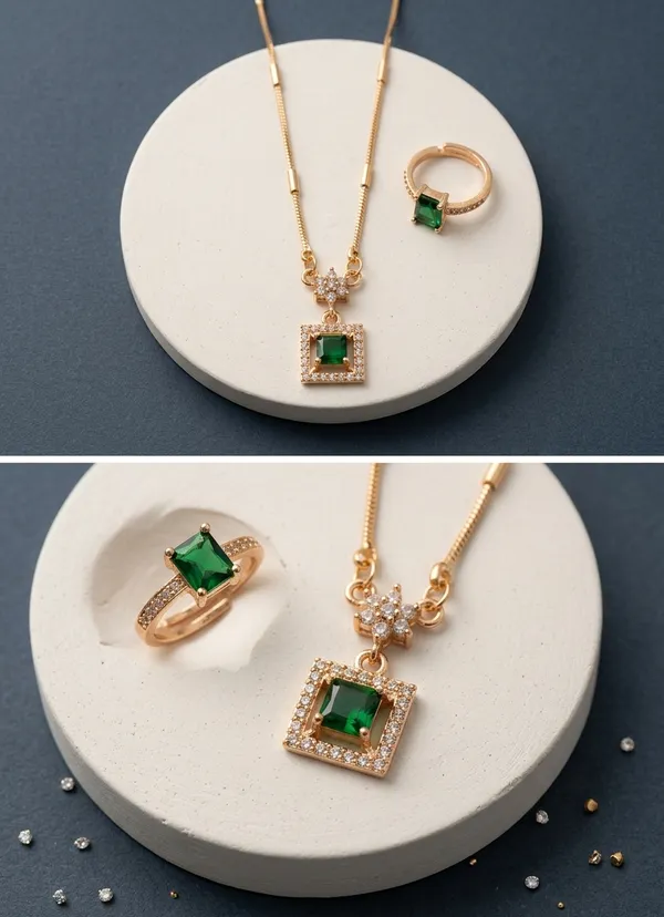 Green_Stone_Pendant_Necklace_With_Ring_Set_Pack_Of_2