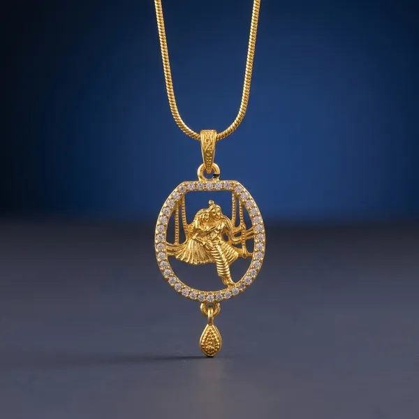Elegant_Gold_Plated_Goddess_Pendant_Necklace_With_Chain