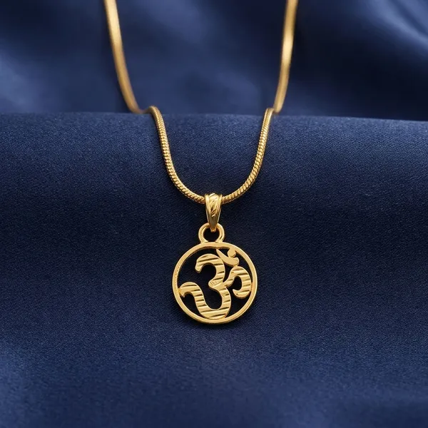 Golden_Om_Pendant_Necklace_With_Snake_Chain