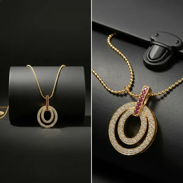 Gold_Plated_Double_Circle_Pendant_Necklace_With_Pink_And_White_Stones.