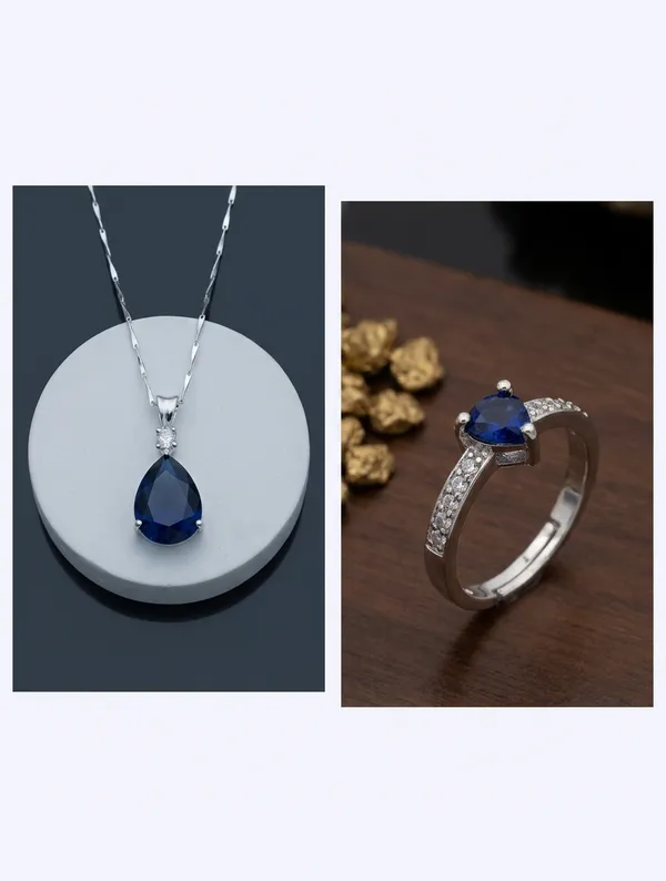 Elegant_Blue_Sapphire_Teardrop_Pendant_Necklace_With_Matching_Ring_Set_Pack_Of_2