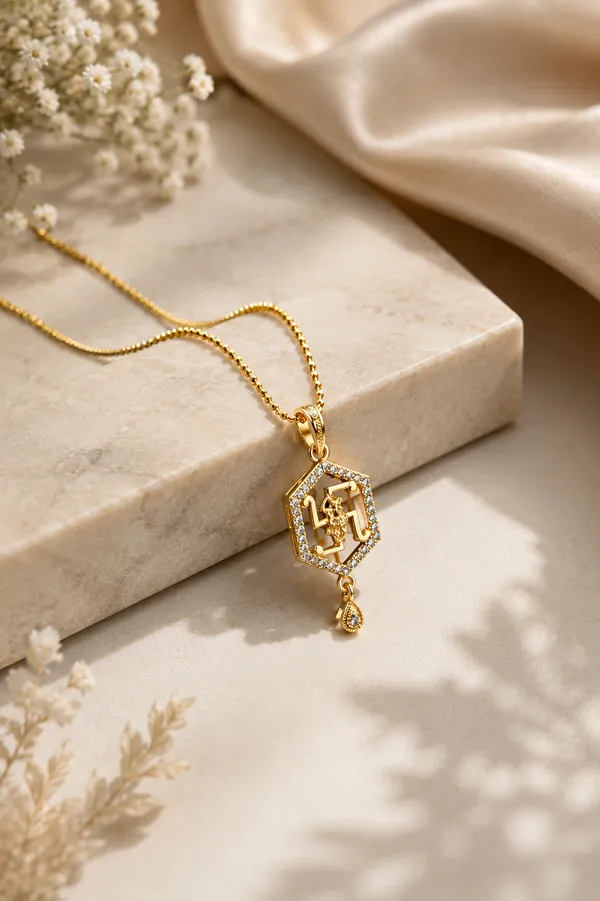 Elegant_Gold_Plated_Swastik_Pendant_Necklace_With_Crystals
