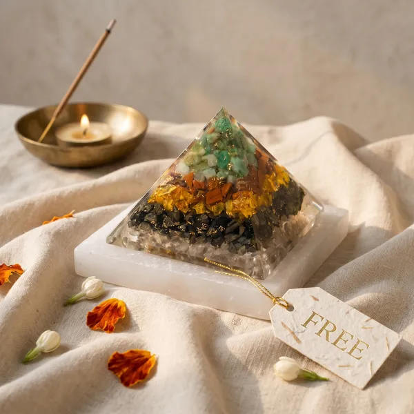 Authentic_Dhan_Yog_Pyramid_With_Free_Square_Raw_Selenite_Plate_|_Balance_&_Protection