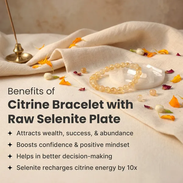 Minimalist_Citrine_Bracelet_With_Free_Raw_Selenite_Plate_|_Balance_&_Protection
